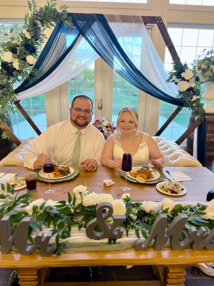 Elegant wedding event catered by Marinas Catering