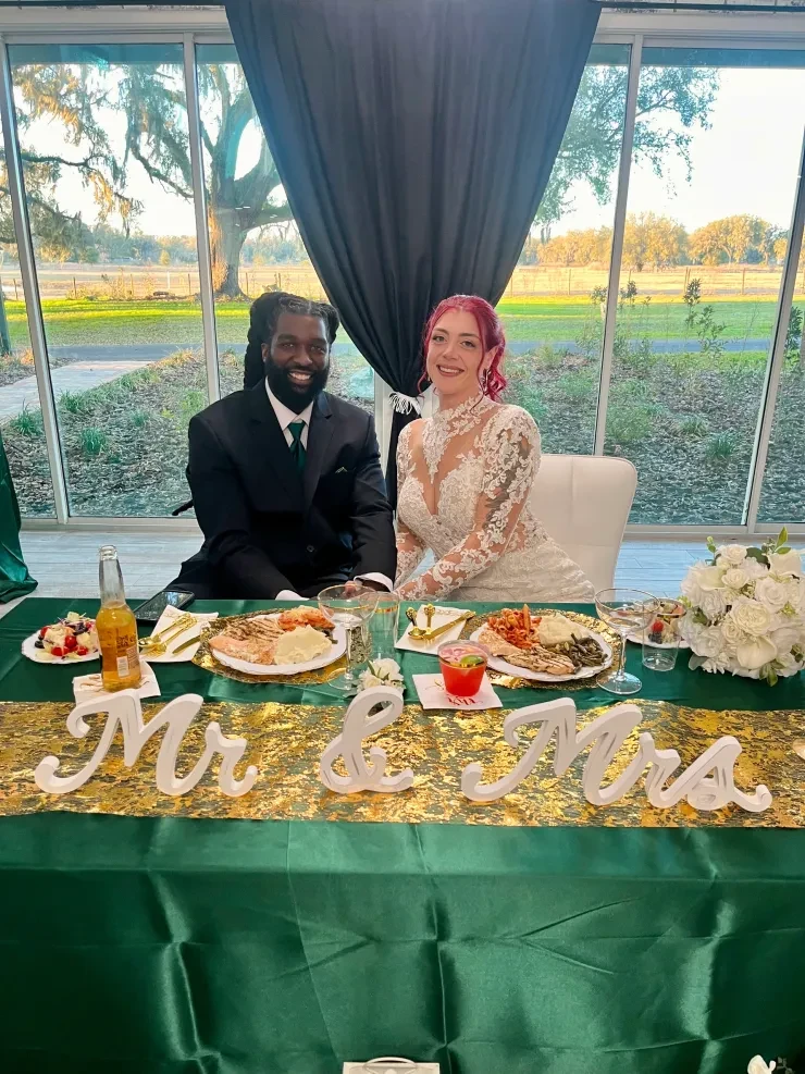 Wedding dinner reception catered by Marinas Catering